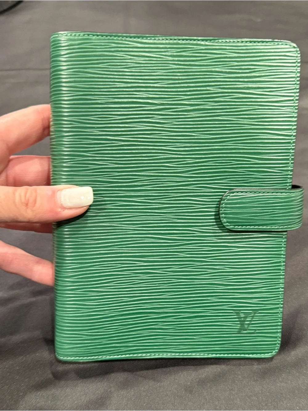 Louis Vuitton Green Epi Leather Agenda PM Planner Cover Vintage 2002-2003 COA